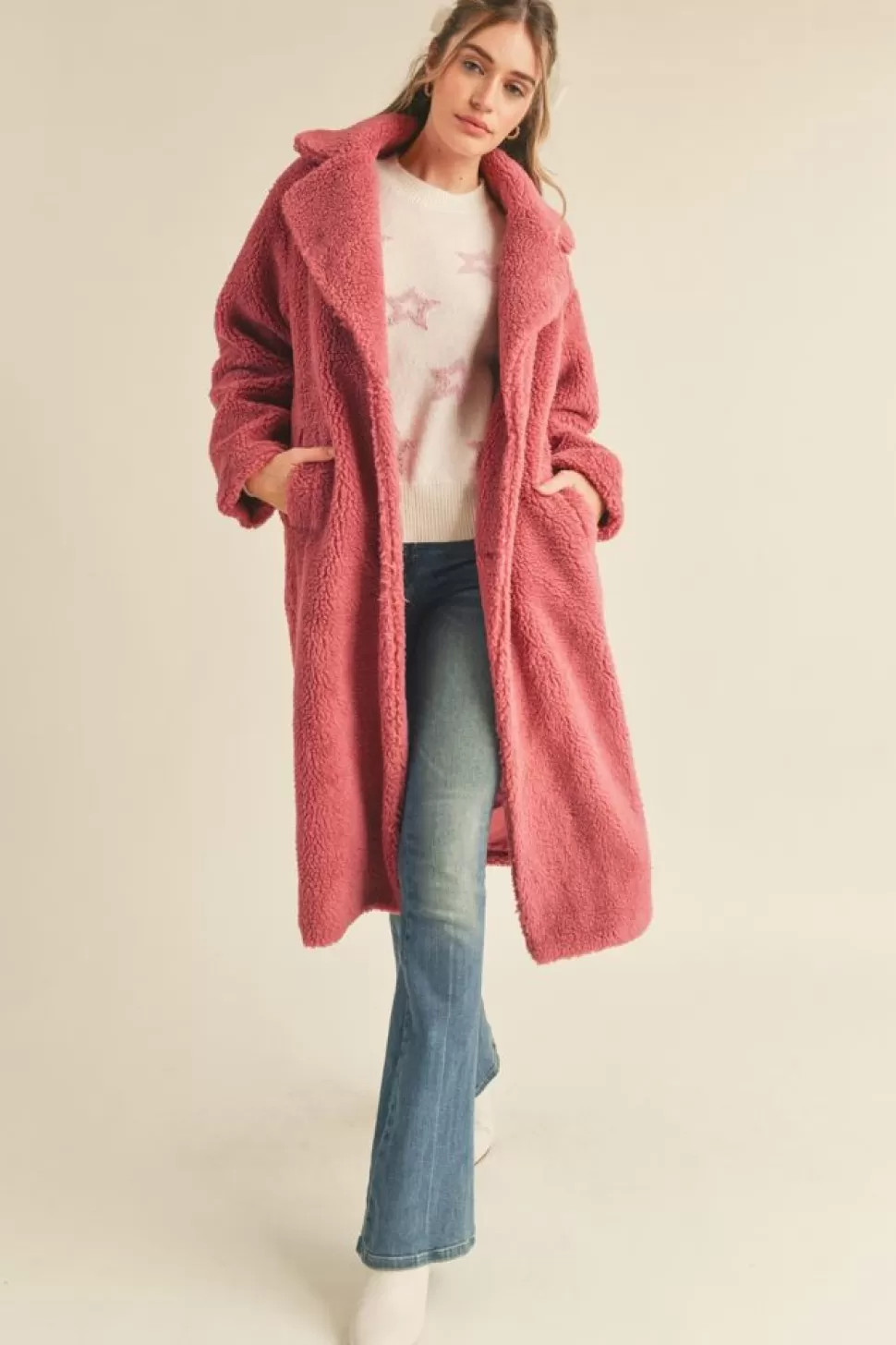 &Merci Coats-&Merci Full Length Teddy Coat