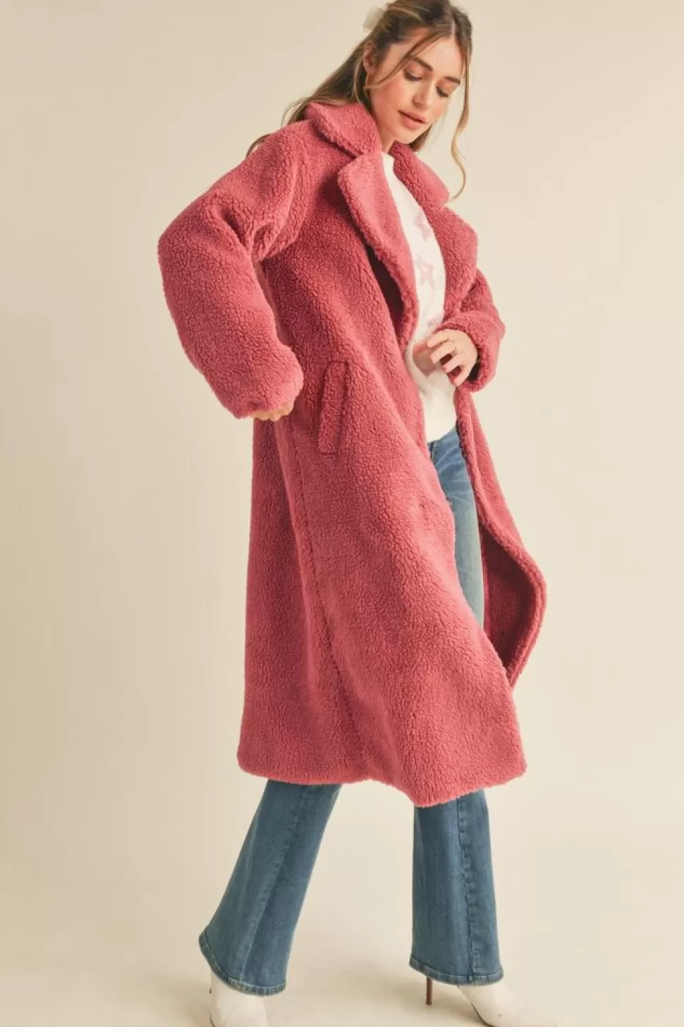 &Merci Coats-&Merci Full Length Teddy Coat