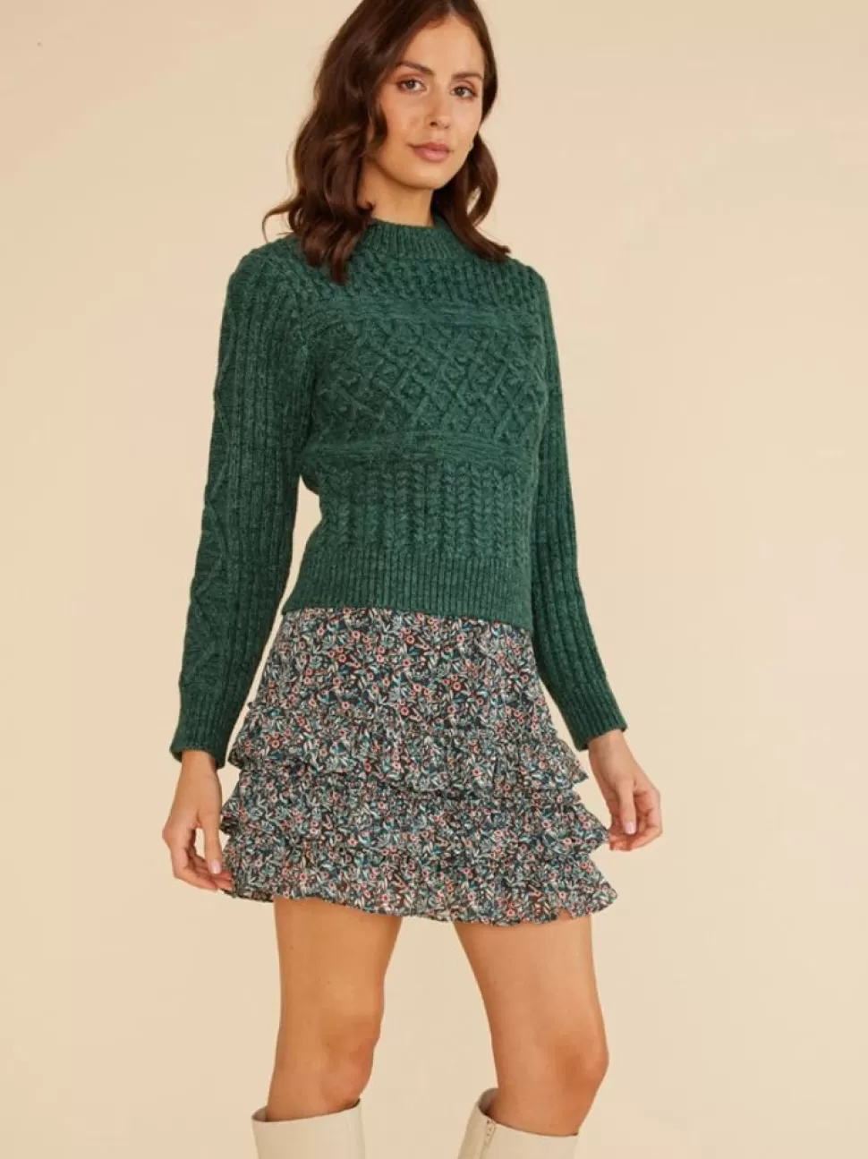 MINKPINK Sweaters- Kira Green Knit Jumper