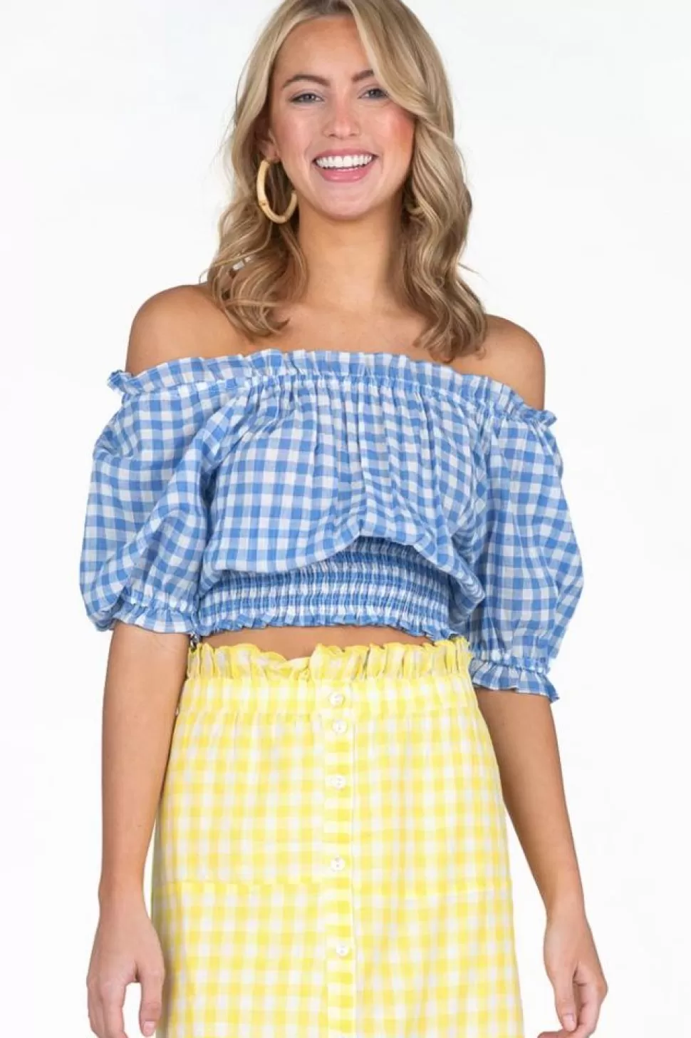 Olivia James the Label Blouses- Gia Top Riviera Gingham