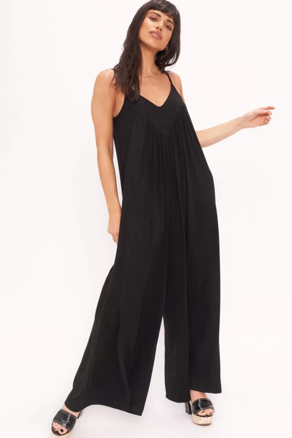 Project Social T Jumpsuit- No Regrets Shirred Jumpsuit