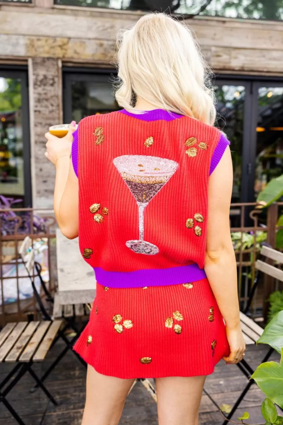 Queen of Sparkles Sweaters- Espresso Martini Queen Sweater Vest