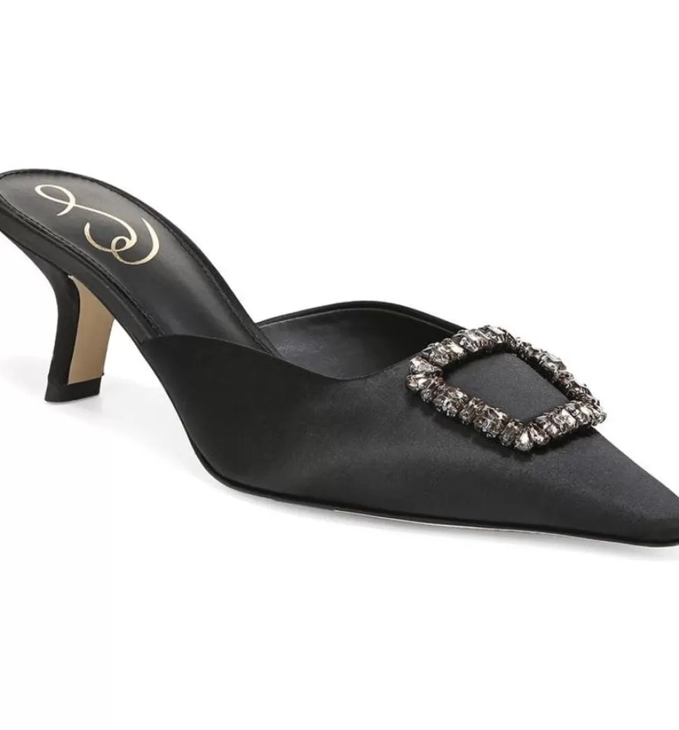 Sam Edelman Heel- Brit Jewel Black Satin