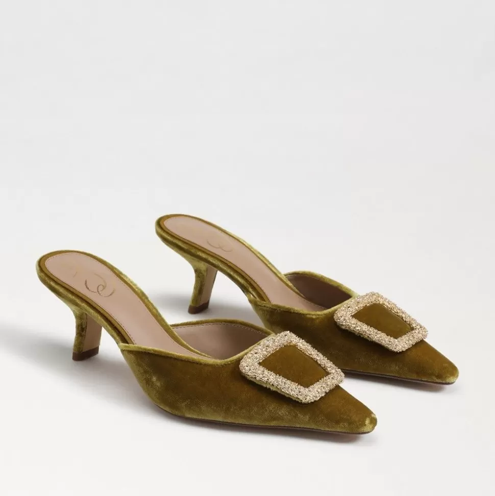 Sam Edelman Heel- Brit Kitten Heel Mule Chartreuse