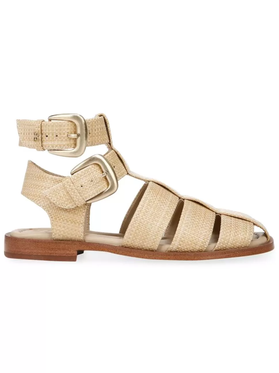 Sam Edelman Sandal- Dawn Ankle Buckle Sandal Bleached Beechwood Weave