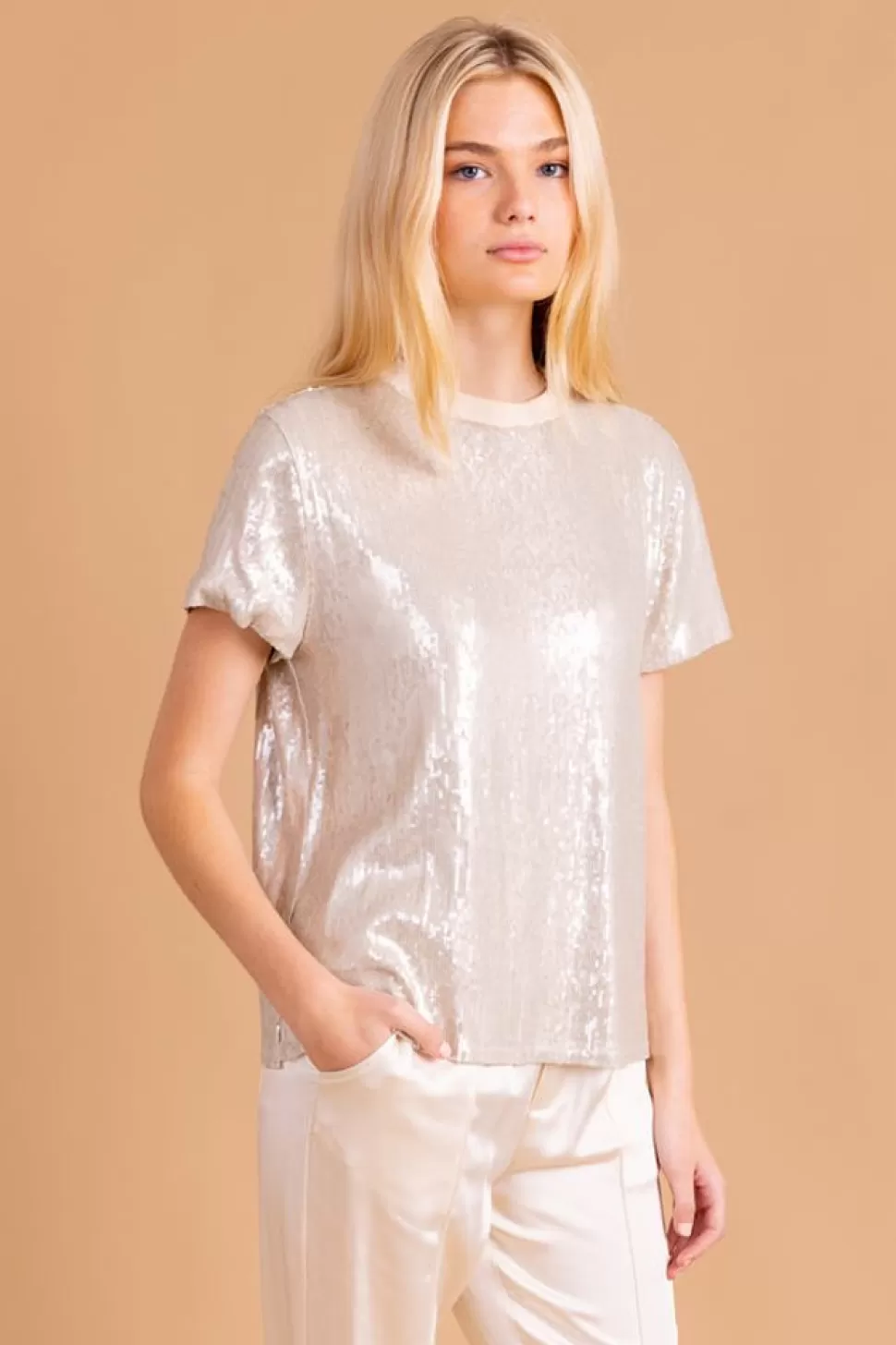 S'edge Apparel Blouses-S'Edge Apparel Ava Top Marshmallow