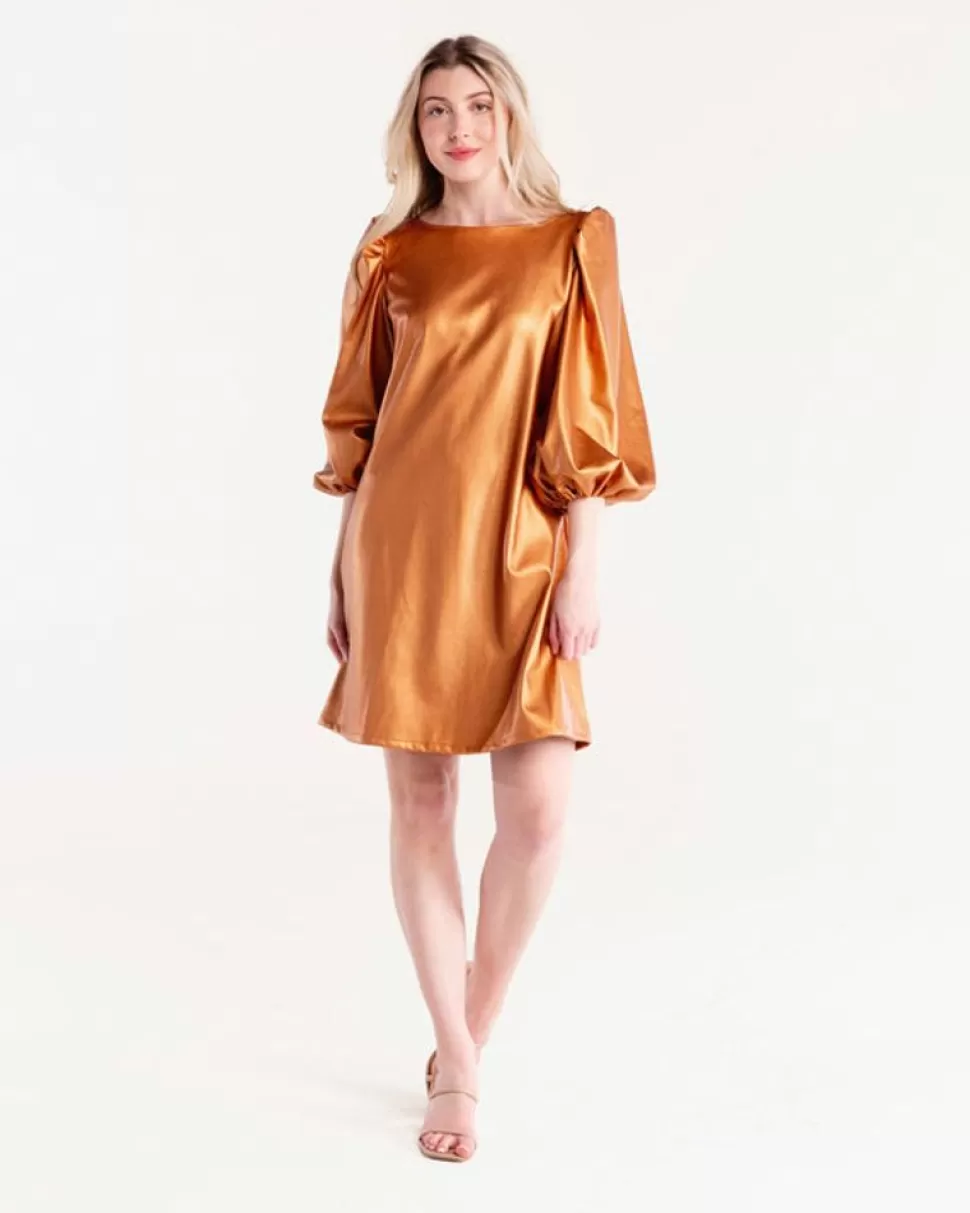 S'edge Apparel Blouses-S'Edge Apparel Colette Dress Copper