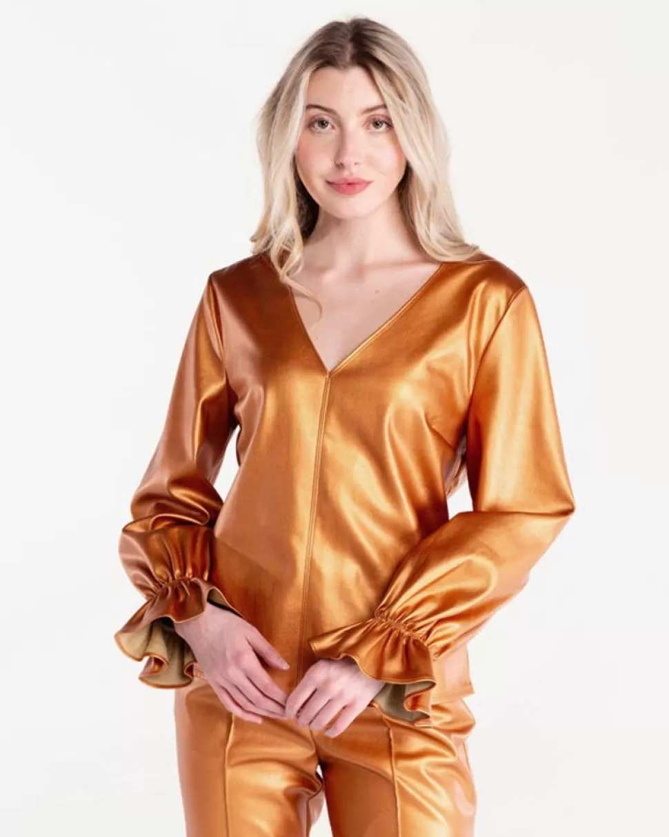 S'edge Apparel Blouses-S'Edge Apparel Murphy Top Copper