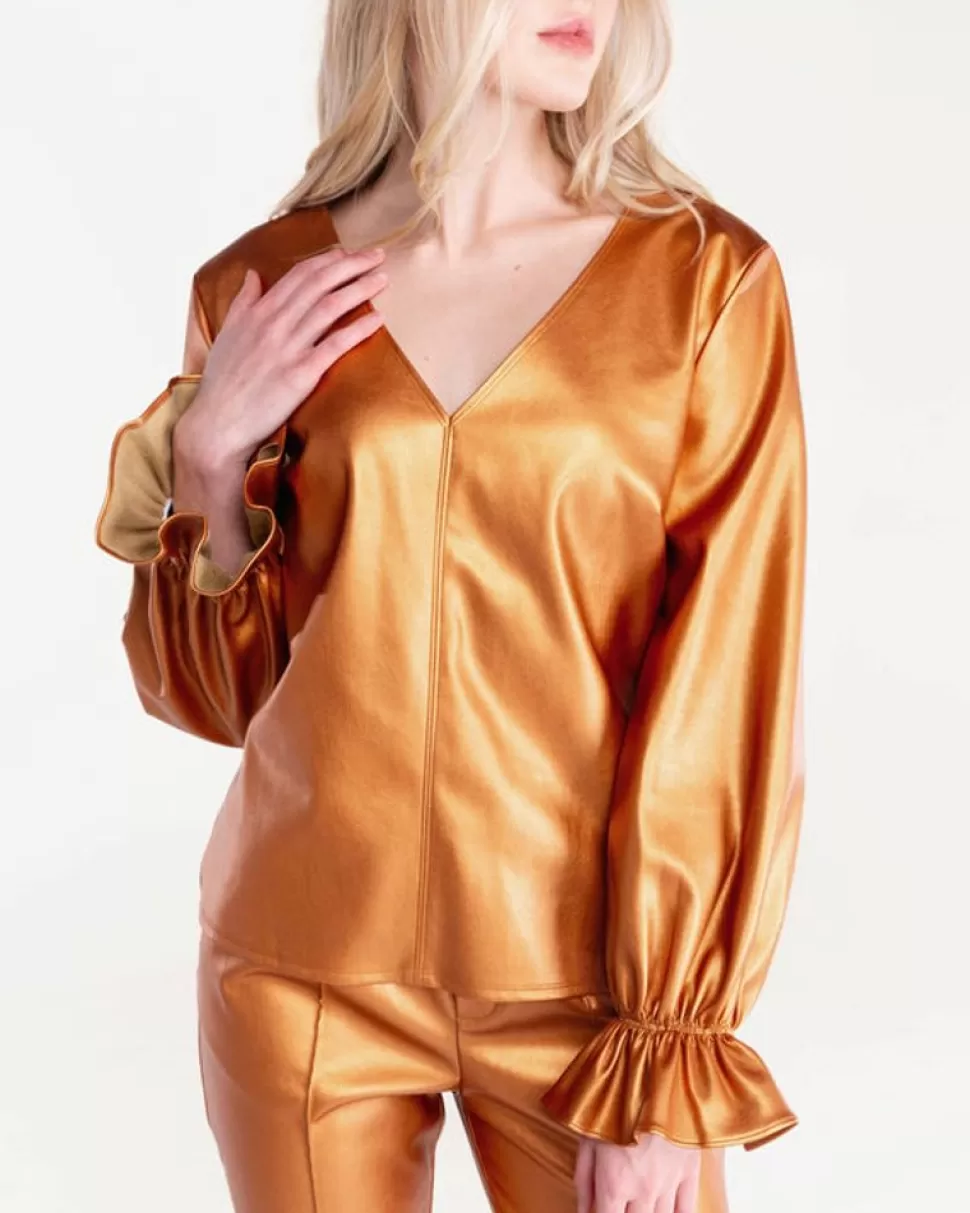 S'edge Apparel Blouses-S'Edge Apparel Murphy Top Copper