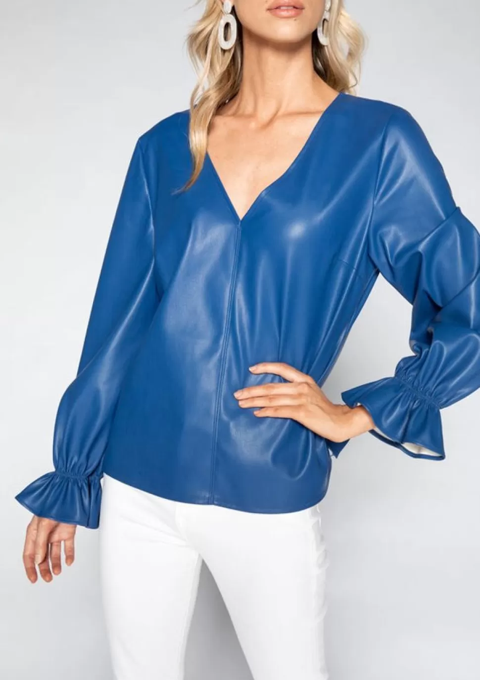 S'edge Apparel Blouses-S'Edge Apparel Murphy Top Saphire