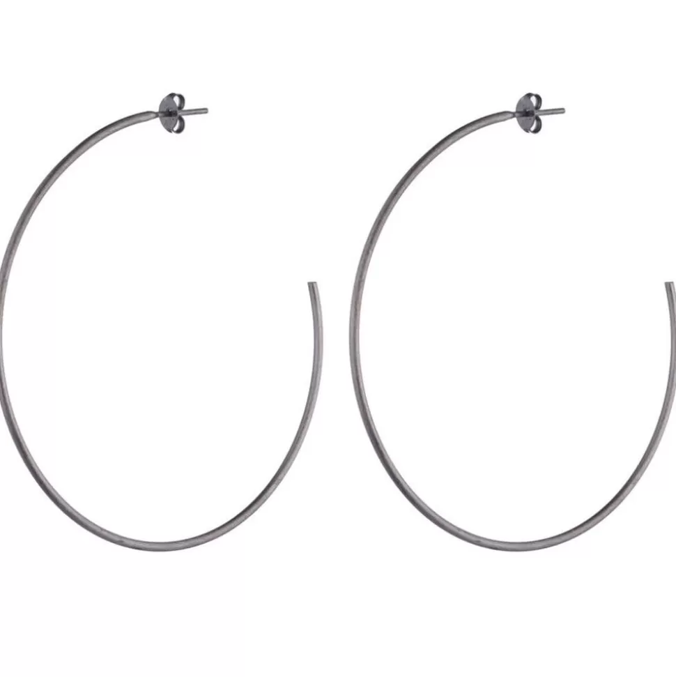 Sheila Fajl Jewelry- Jillian Hoops Gun Metal