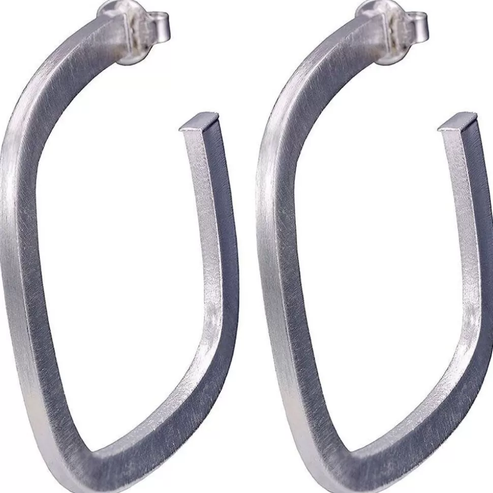 Sheila Fajl Jewelry- Square Elisa Hoops Silver