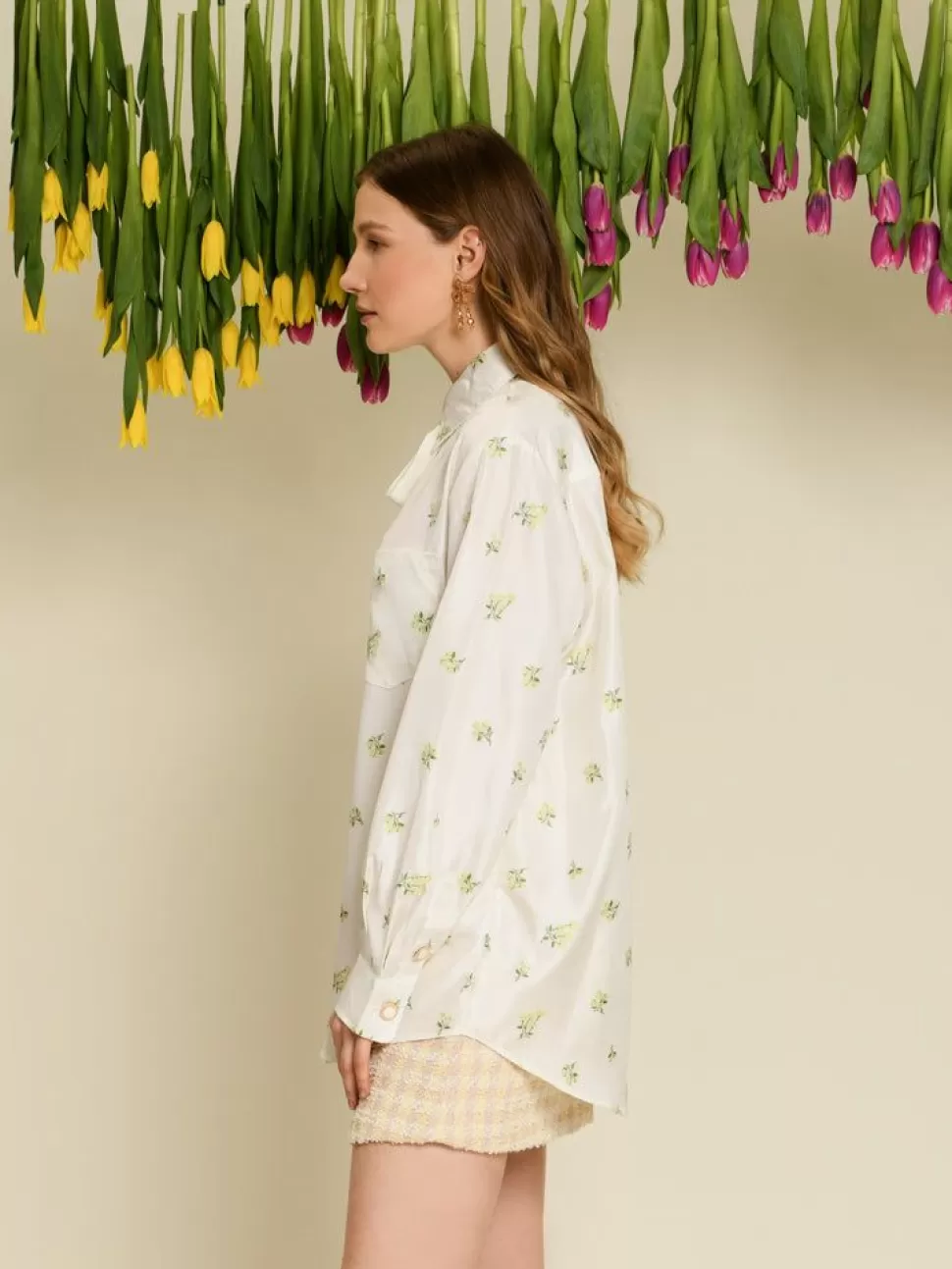 Sister Jane Blouses- Ditsy Pick Shirt - Pearled Ivory