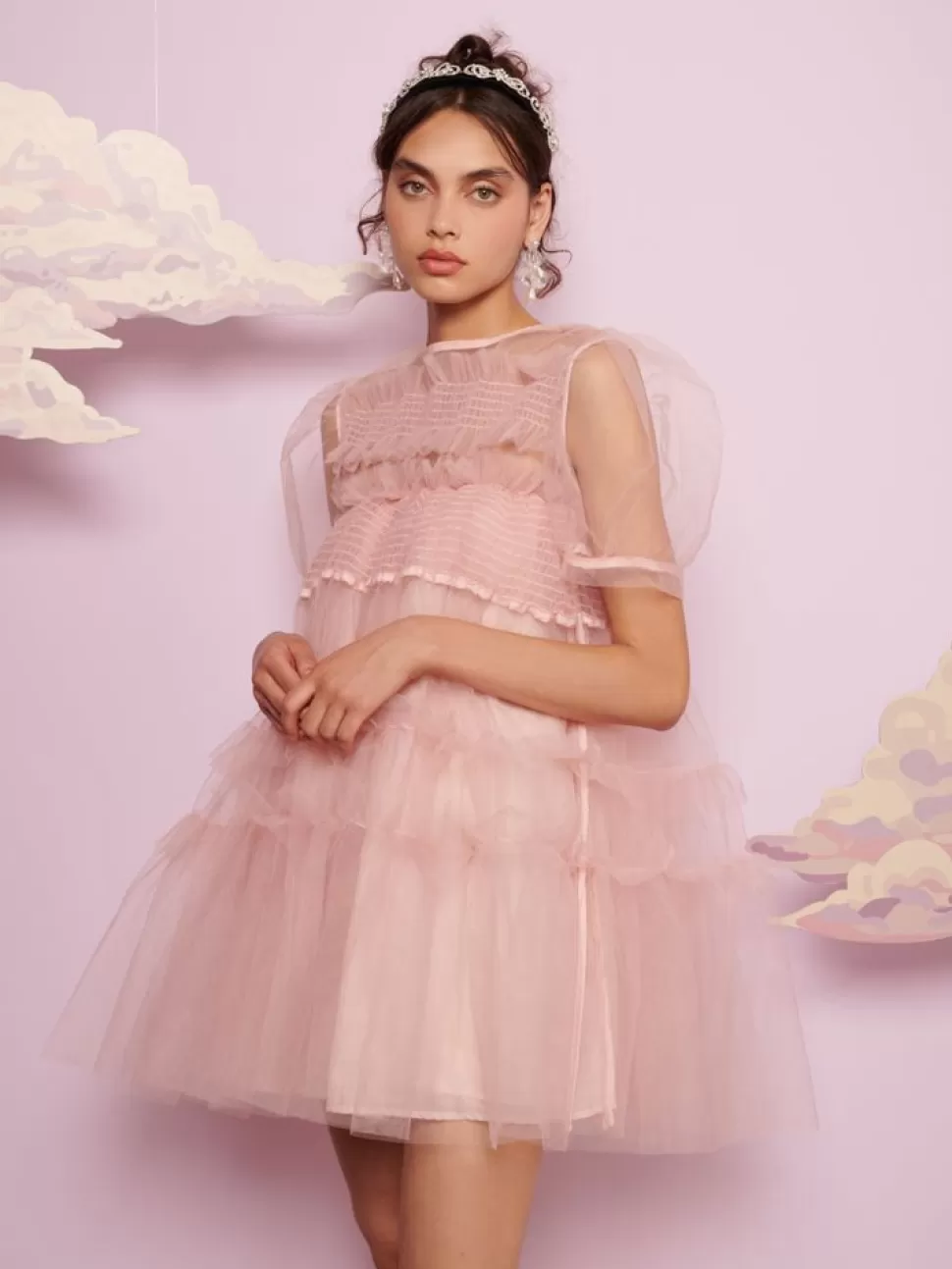 Sister Jane Mini- Pointe Tulle Shirring Dress