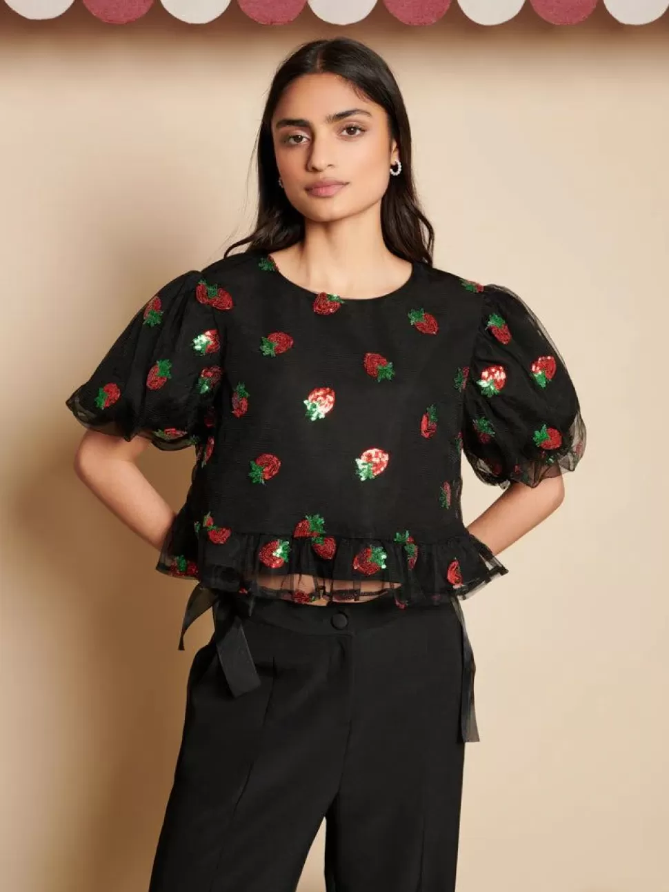 Sister Jane Blouses- Strawberry Sequin Top