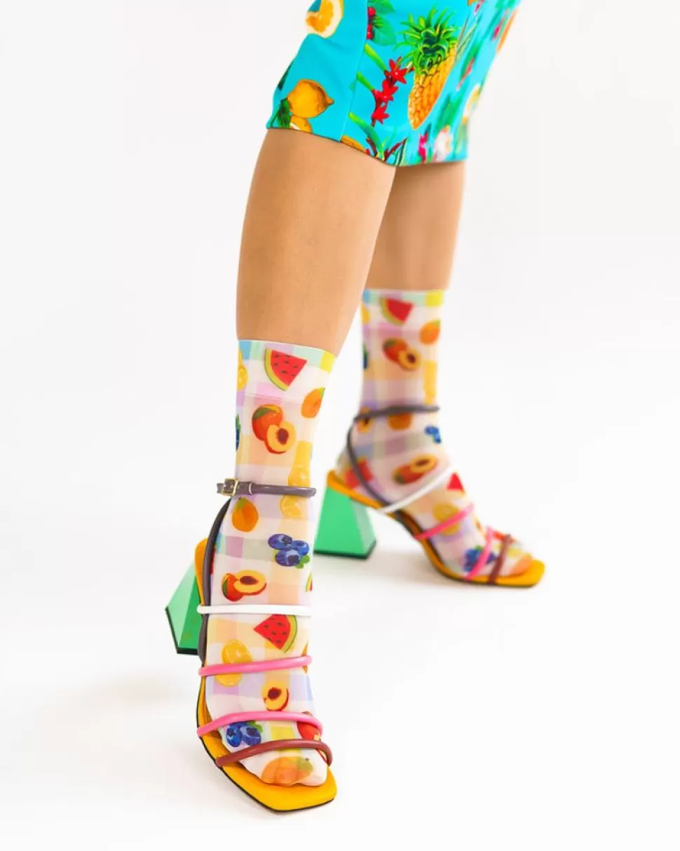 Sock Candy Socks And Tights- Gingham Fruits Ankle Sock