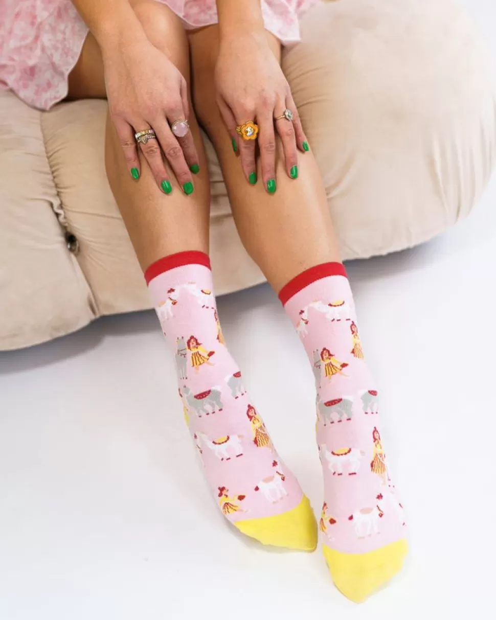 Sock Candy Socks And Tights- Girl With Llama Kawaii Sock