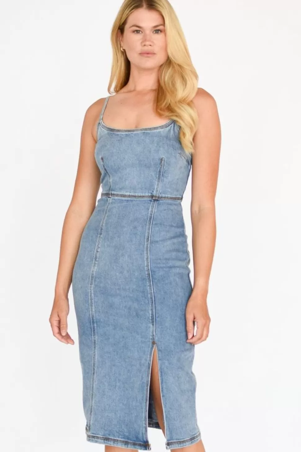 Steve Madden Midi- Giselle Denim Dress