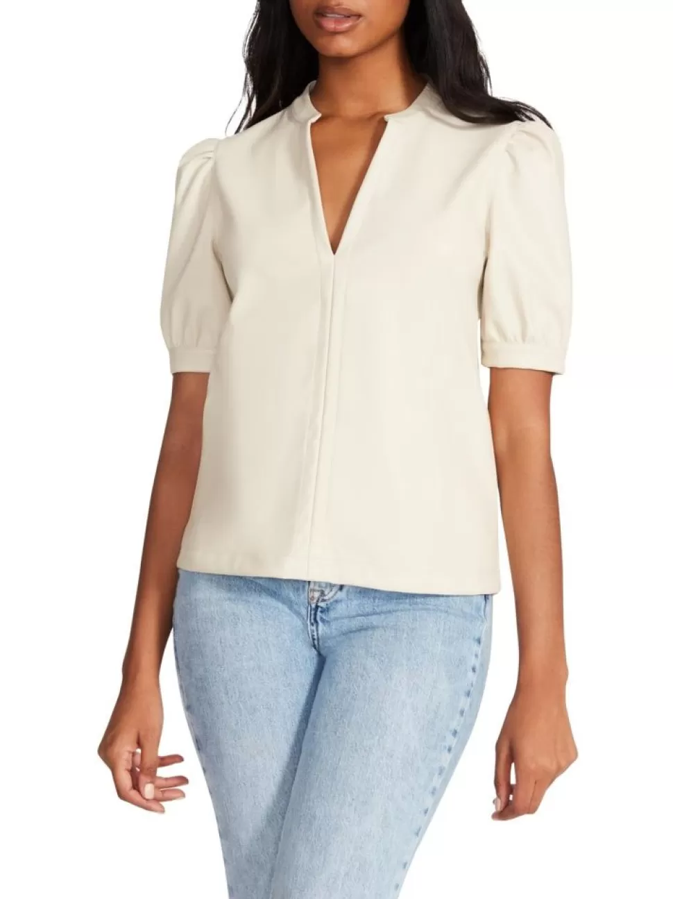 Steve Madden Blouses- Jane Top Bone Faux Leather