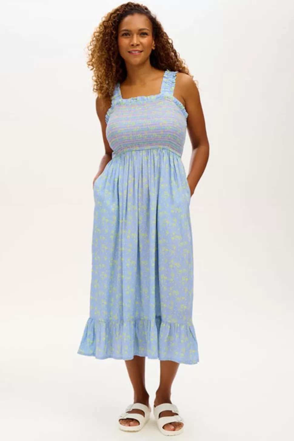 Sugarhill Brighton Midi- Ember Shirred Sundress Star Meadow