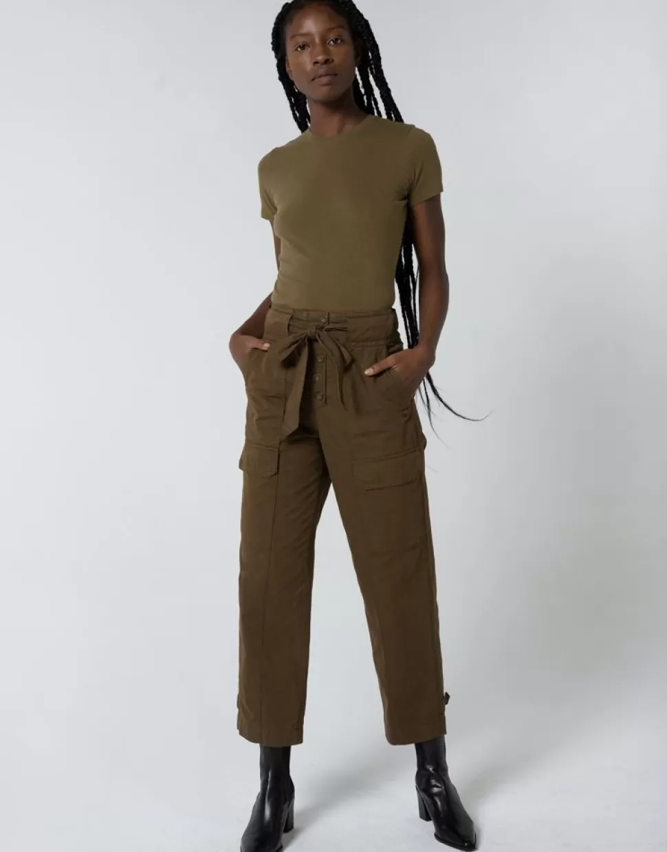 Unpublished Pants- Mia Belted Utility Pant Earth